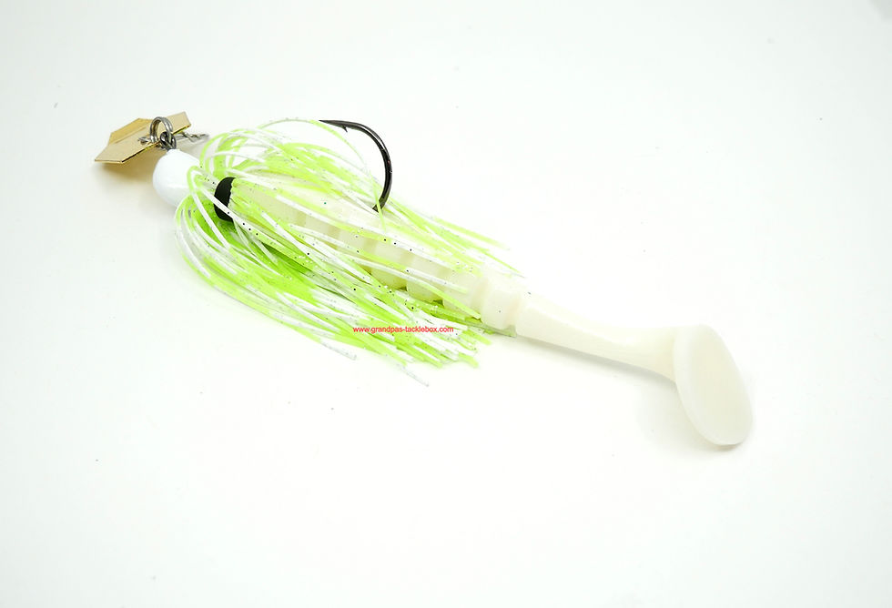 Illusion Chartreuse - Skirted Bladed Arky Jig with Paddle Tail