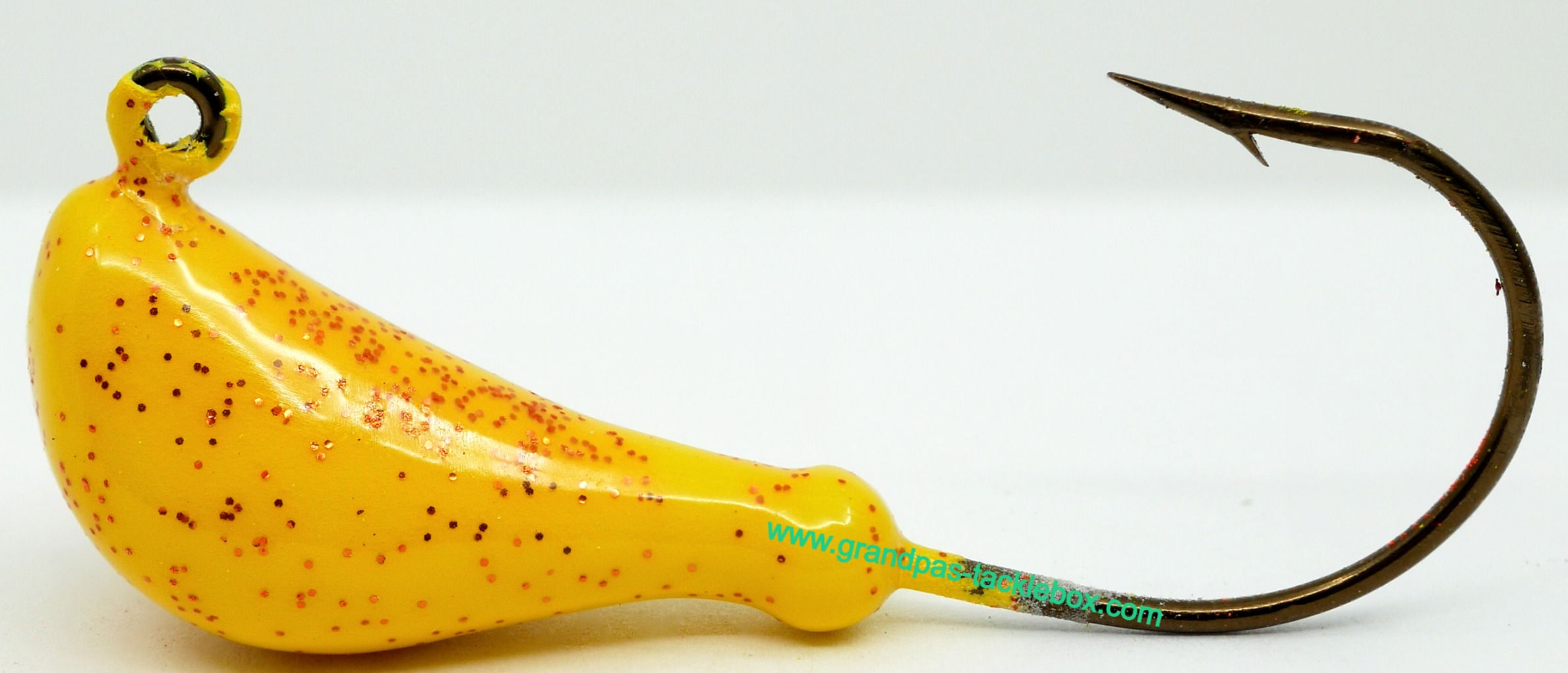 Banana Jig painted Yellow with Orange Glitter colours