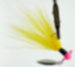 Sidew view of Pink Yellow - Ball Head Underspin Bucktail Jig