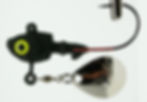 weedy camo coloured herring head underspin jig
