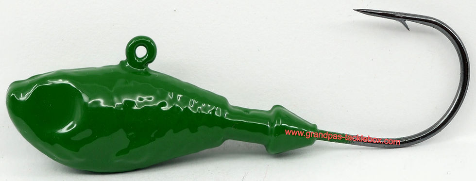 Side view of Tractor Green (No eyes) - Ultra Minnow Jig