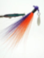 Side view of Purple Orange - Ball Head Underspin Bucktail Jigs