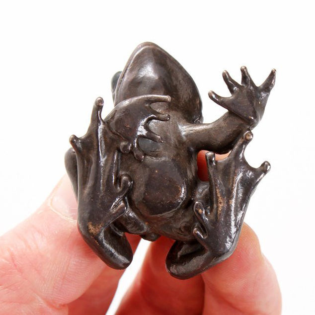 Thumbnail: common frog in bronze - large