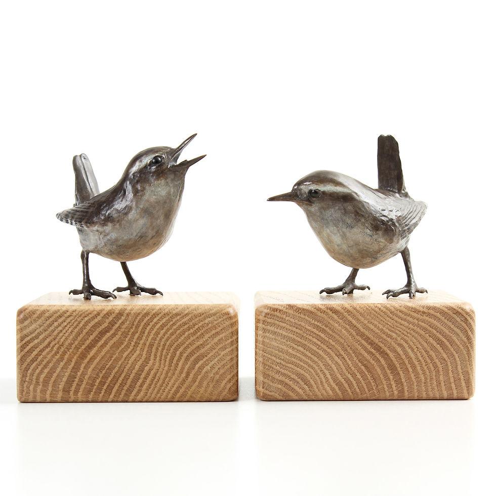 Thumbnail: pair of wrens - limited edition bronze