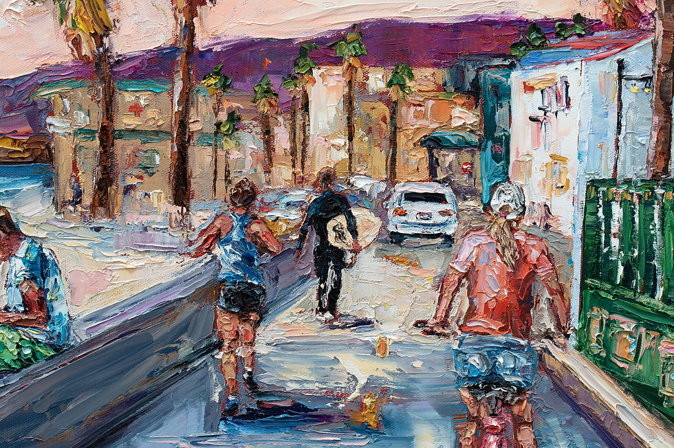 Thumbnail: Pacific Beach Boardwalk, 24"x36" by KRISTA SCHUMACHER