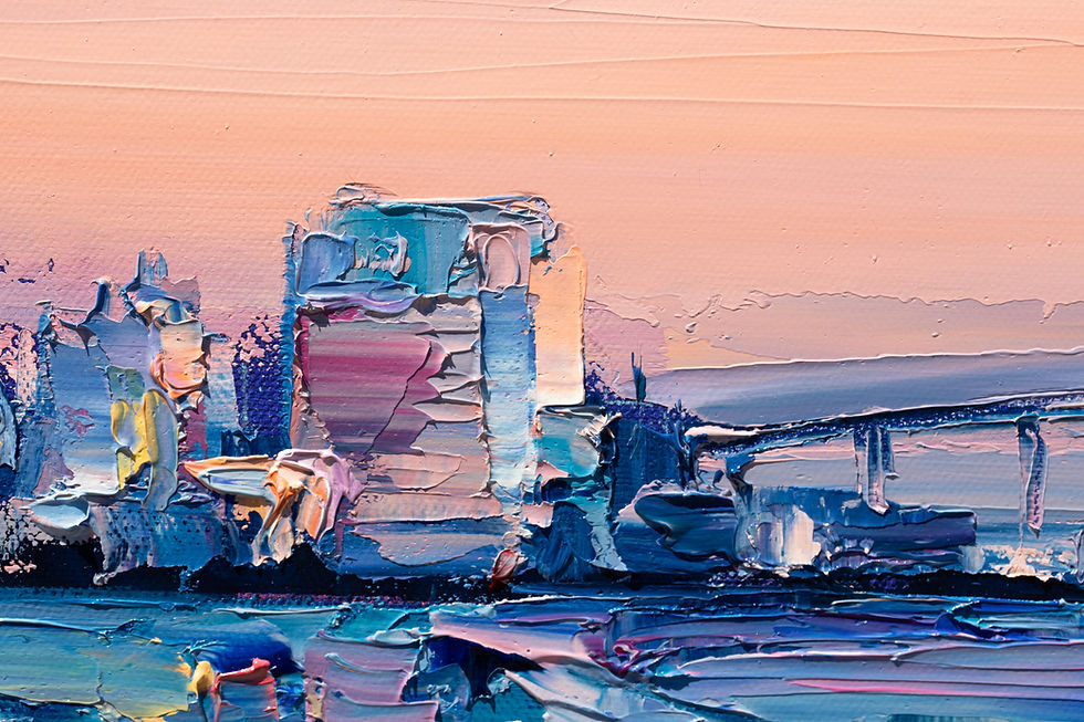Thumbnail: San Diego Skyline, 16"x40" by KRISTA SCHUMACHER