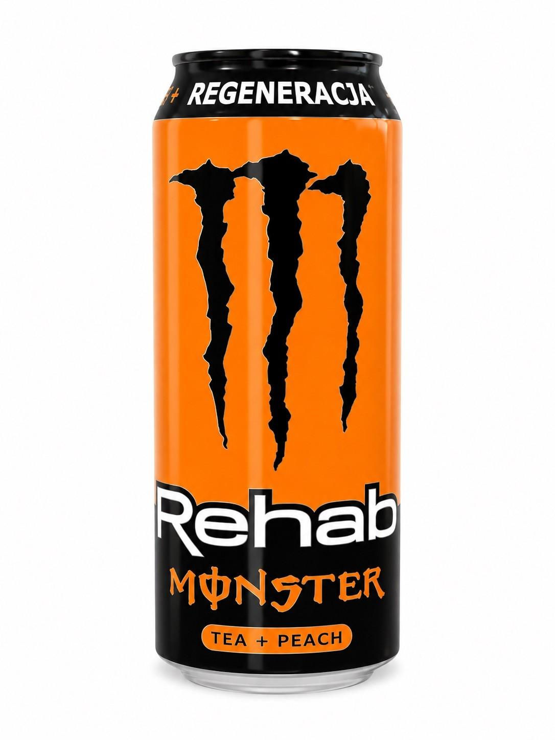 Monster Energy Rehab Tea + Peach (12 x 0,5 Liter blik PL)