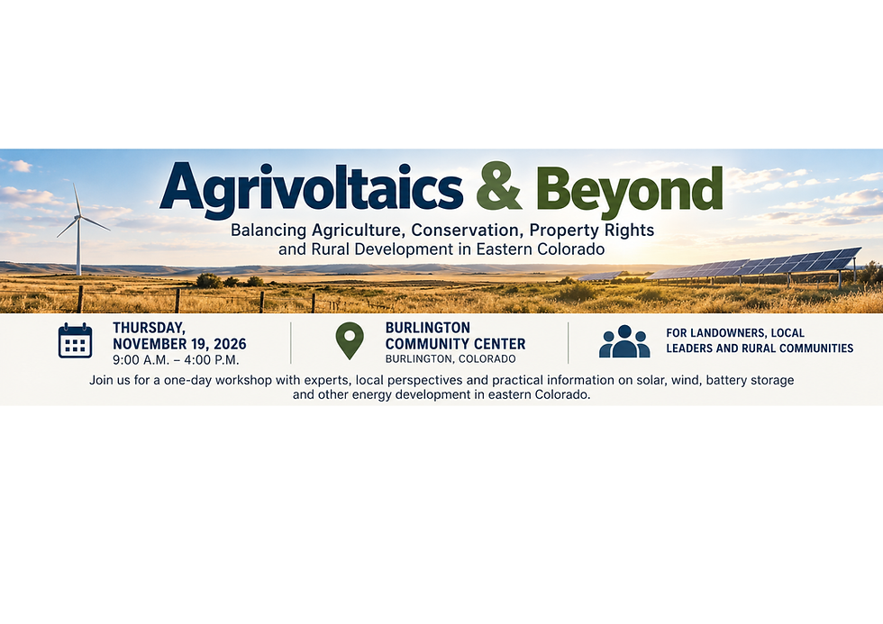 Eastern Colorado Agrivoltaics & Beyond Workshops