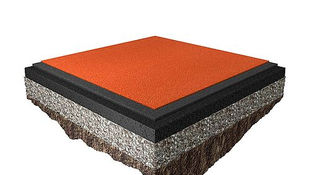 Okul ve halk sporlarında top oyunları ve atletizm için ideal oyun yüzeyi. Sitede iki katman halinde döşenir.