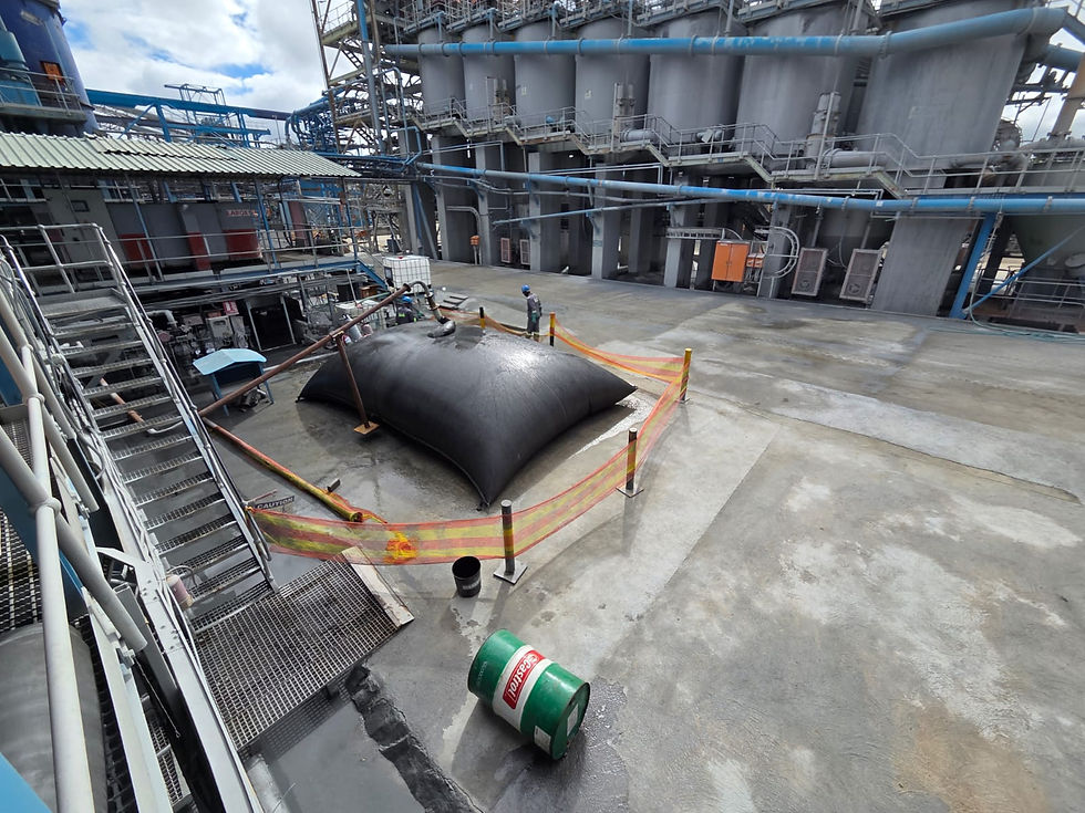 Pilot geotextile tube pumped to capacity