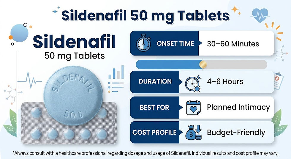 Generic Sildenafil 100mg tablets in discrete packaging for fast ED treatment