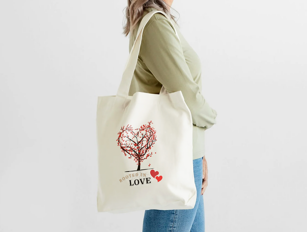Thumbnail: Rooted In Love Canvas Tote Bag