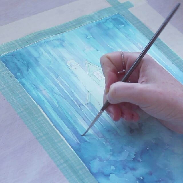 Thumbnail: Original Angharads House framed Watercolour