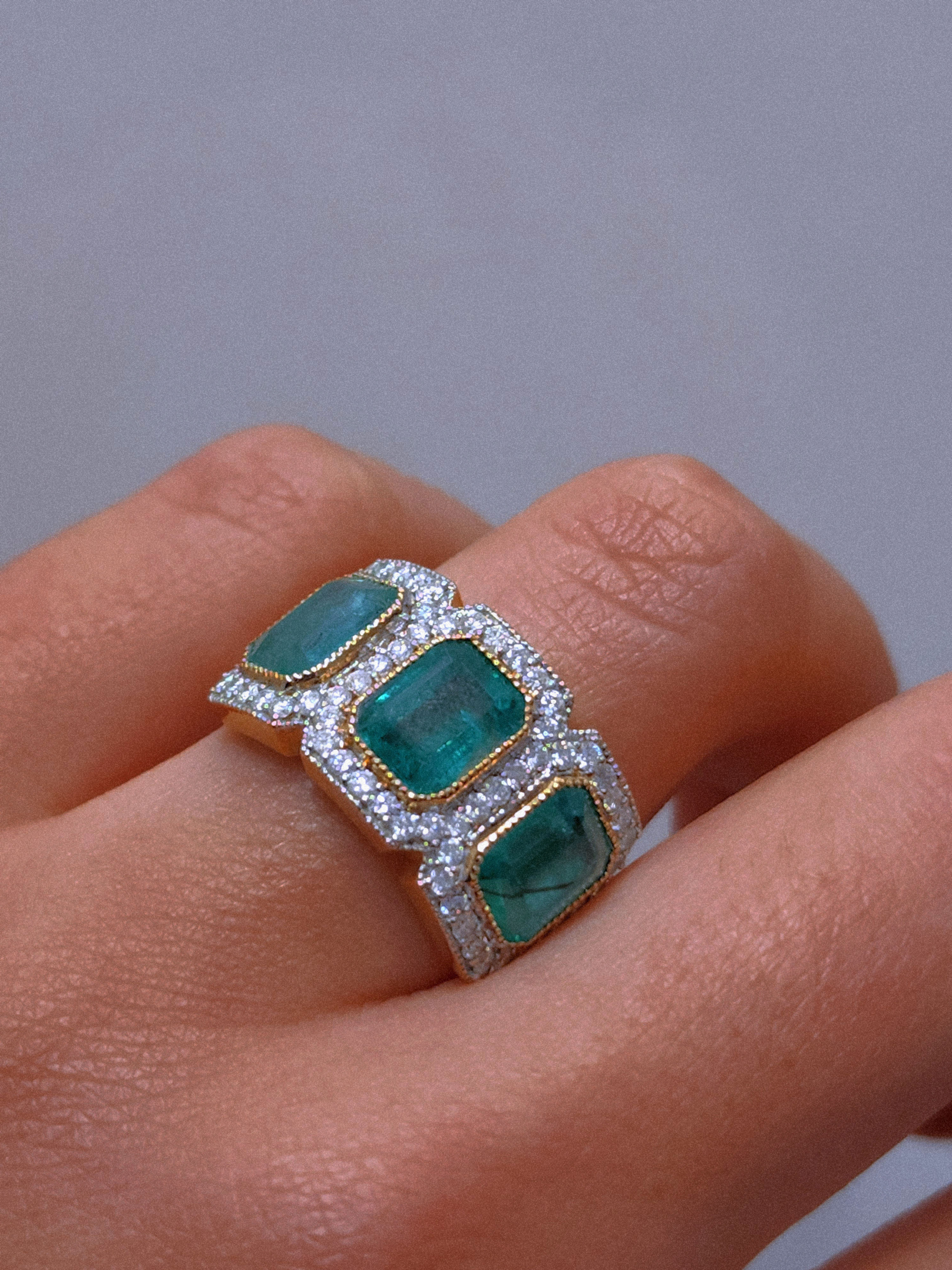 Values Emerald Cluster Dress Ring