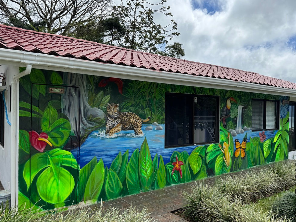 Costa Rican Jungle Mural with animals