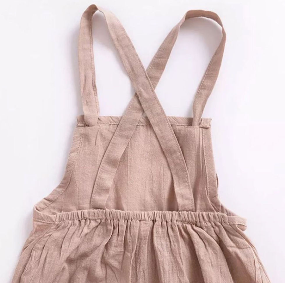 Thumbnail: Summer dungarees - shorts nude UNISEX 