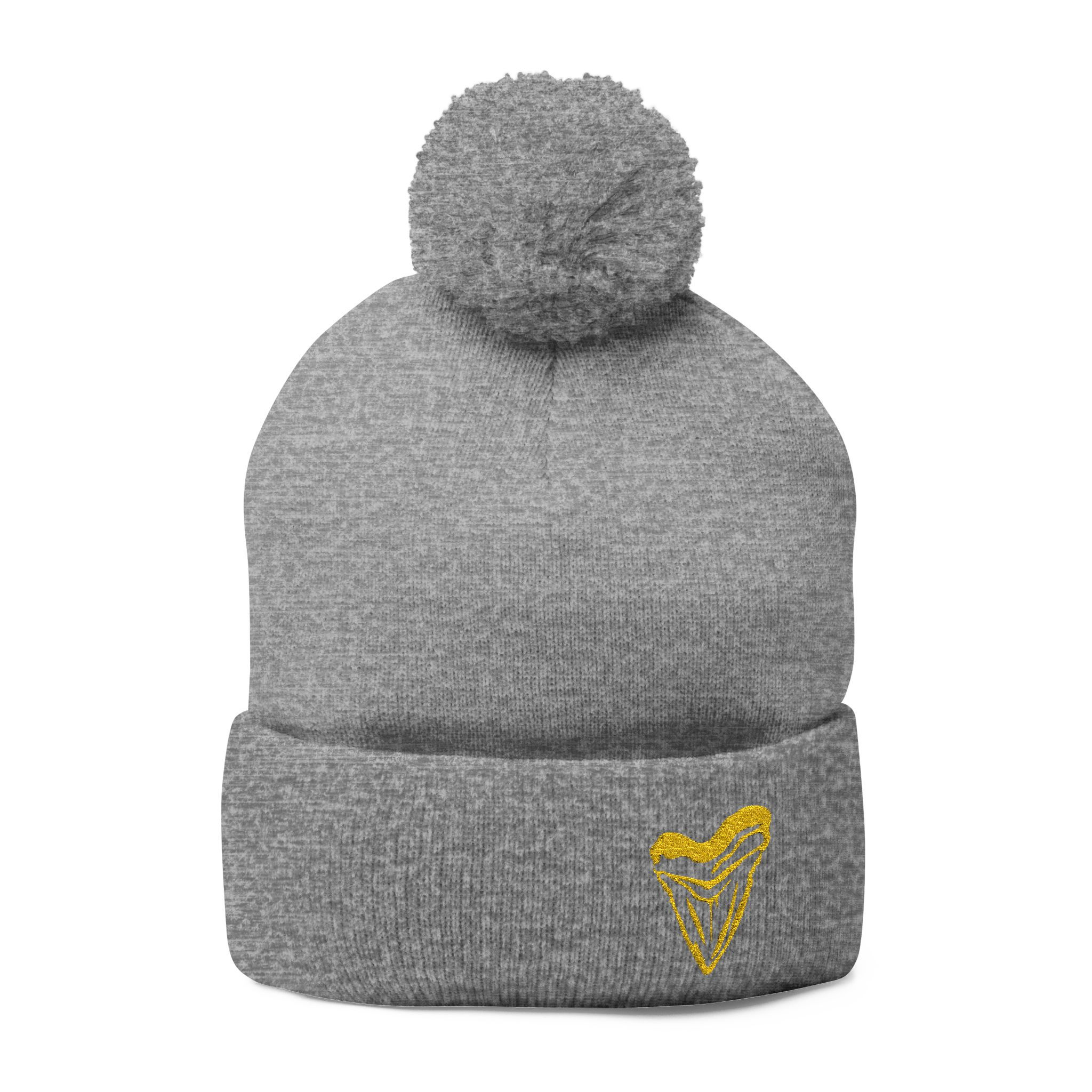 Land Coast Shark Tooth Logo Pom Knit Beanie