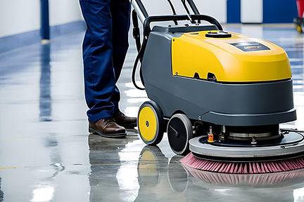 ai-generated-worker-cleaning-floor-with-vacuum-cleaner-cleaning-service-concept-free-photo