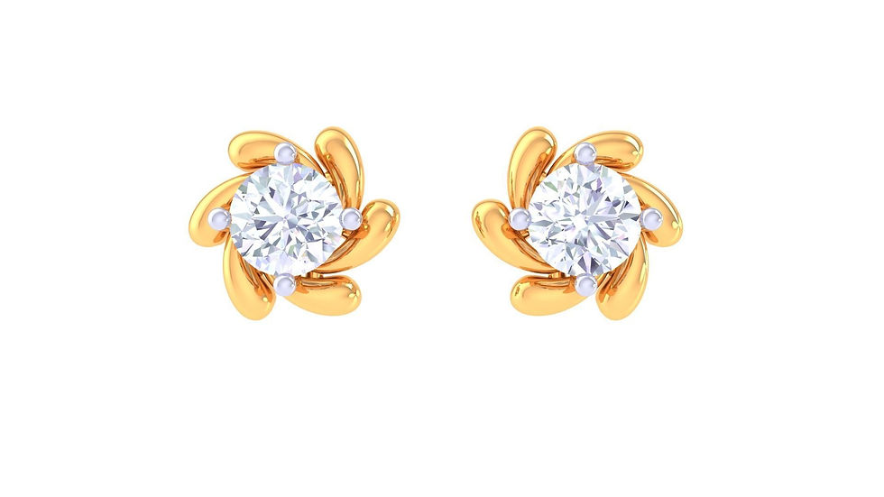 R Ent Solitaire Iris Diamond Earrings