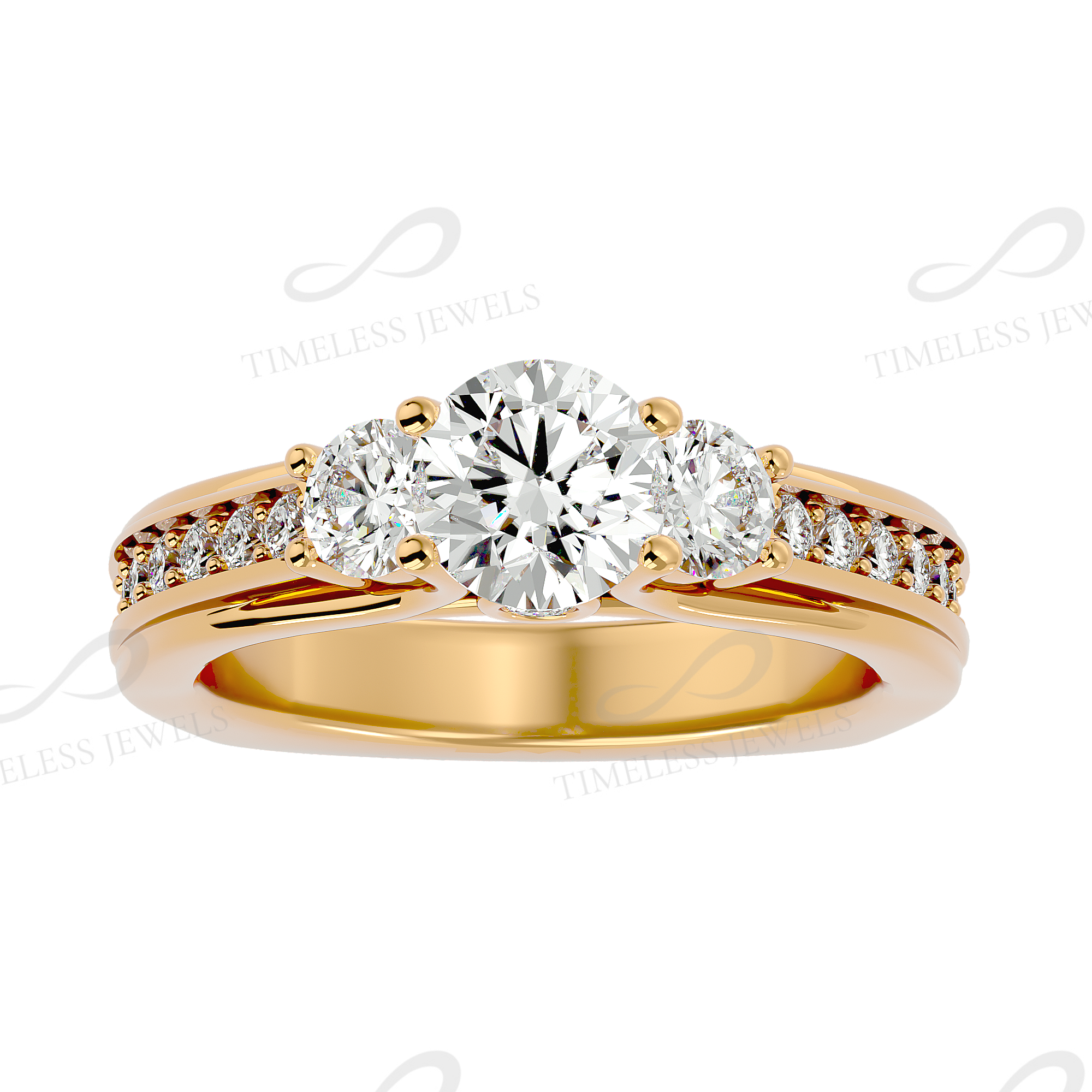 TJ Elaina Diamond Three Stone Ring