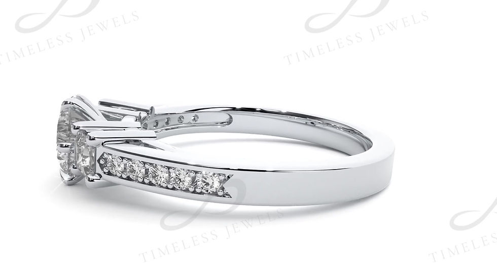 Thumbnail: TJ Angelina Diamond Three Stone Ring