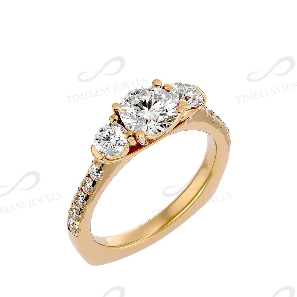 Thumbnail: TJ Kali Diamond Three Stone Ring