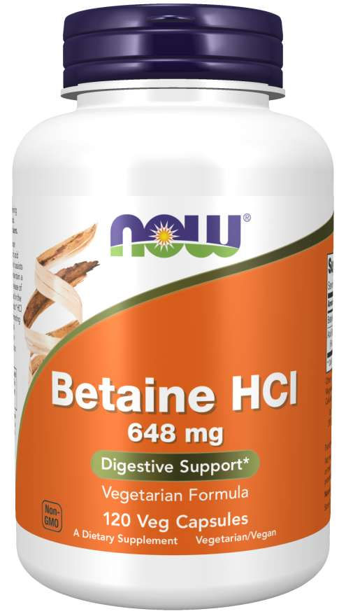 Betaine HCl 648mg - 120 Vegetable Capsules