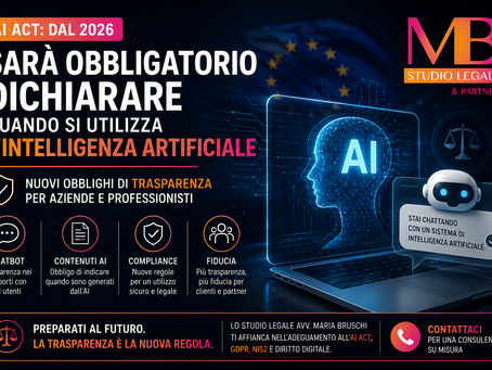 AI ACT: DAL 2026 SARÀ OBBLIGATORIO DICHIARARE QUANDO SI UTILIZZA L'INTELLIGENZA ARTIFICIALE