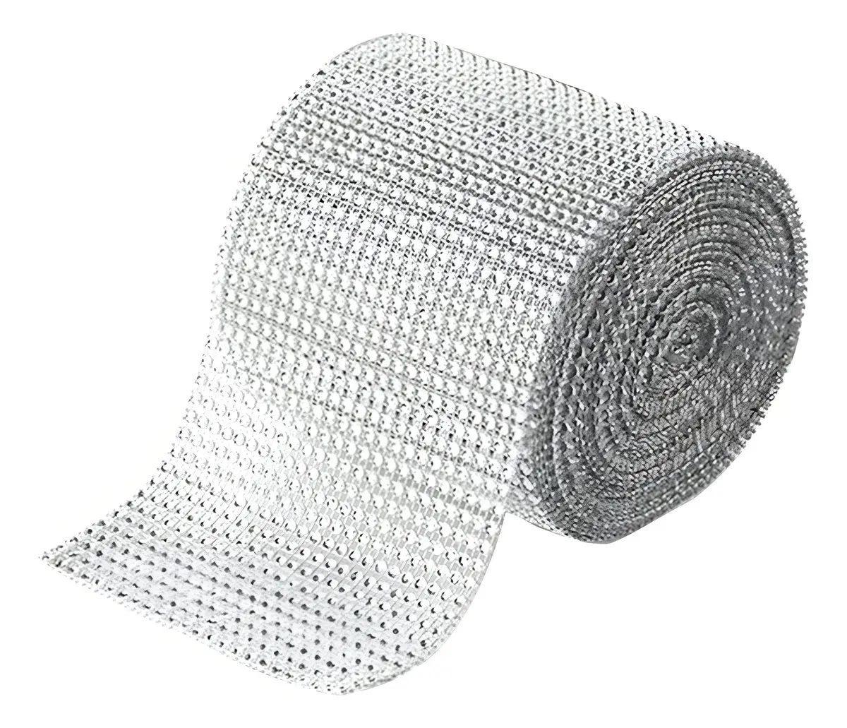 Falso Strass Plateado Cuadrado en Punta / 20 Lineas - x 9 Metros