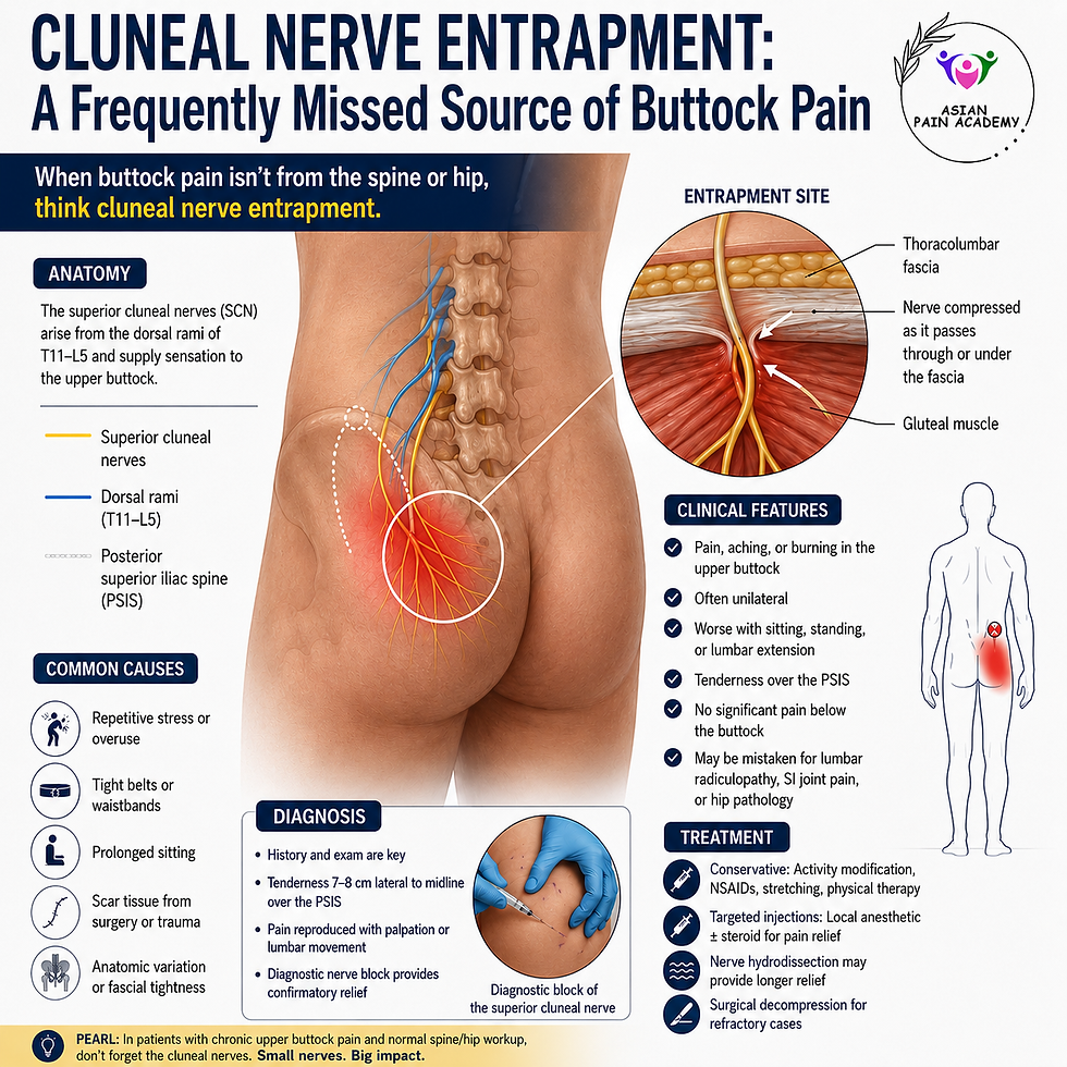 Cluneal Nerve Entrapment: A Frequently Missed Source of Buttock Pain