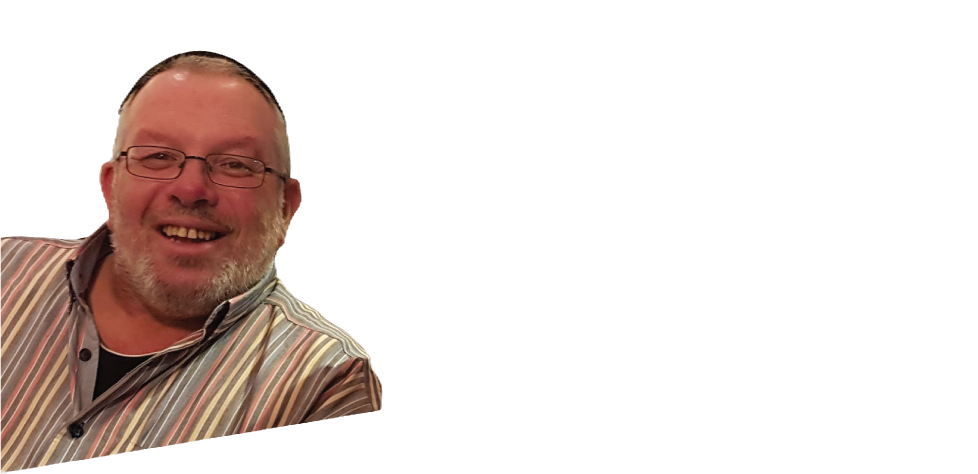 Smiling portrait of a mensch like melvin in a striped shirt