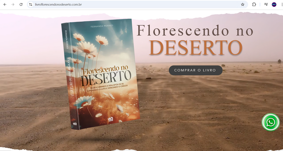 Landing Page para Lançamento do livro Florescendo no Deserto