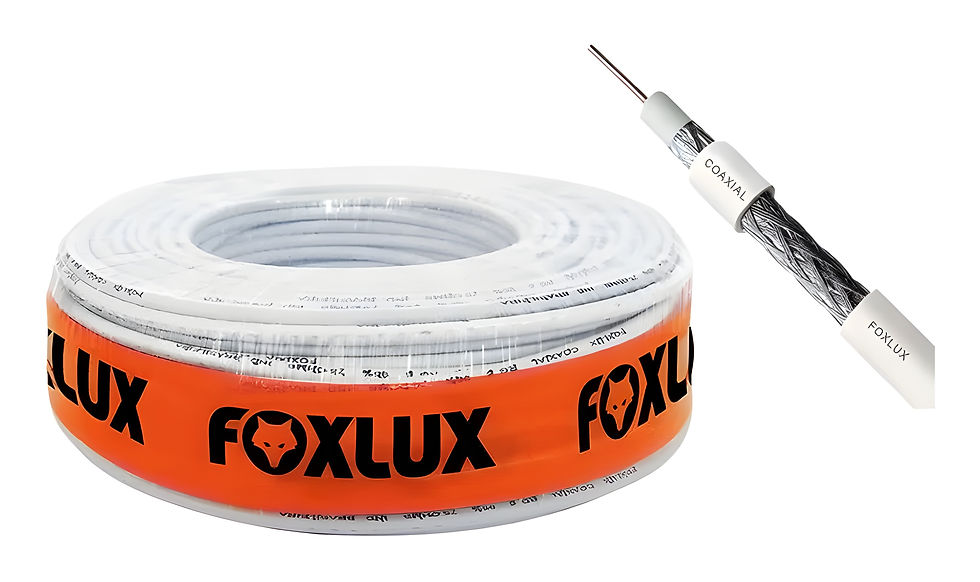 Fio Cabo Coaxial Rolo Antena Tv Rg59 67% 100 Metros Foxlux