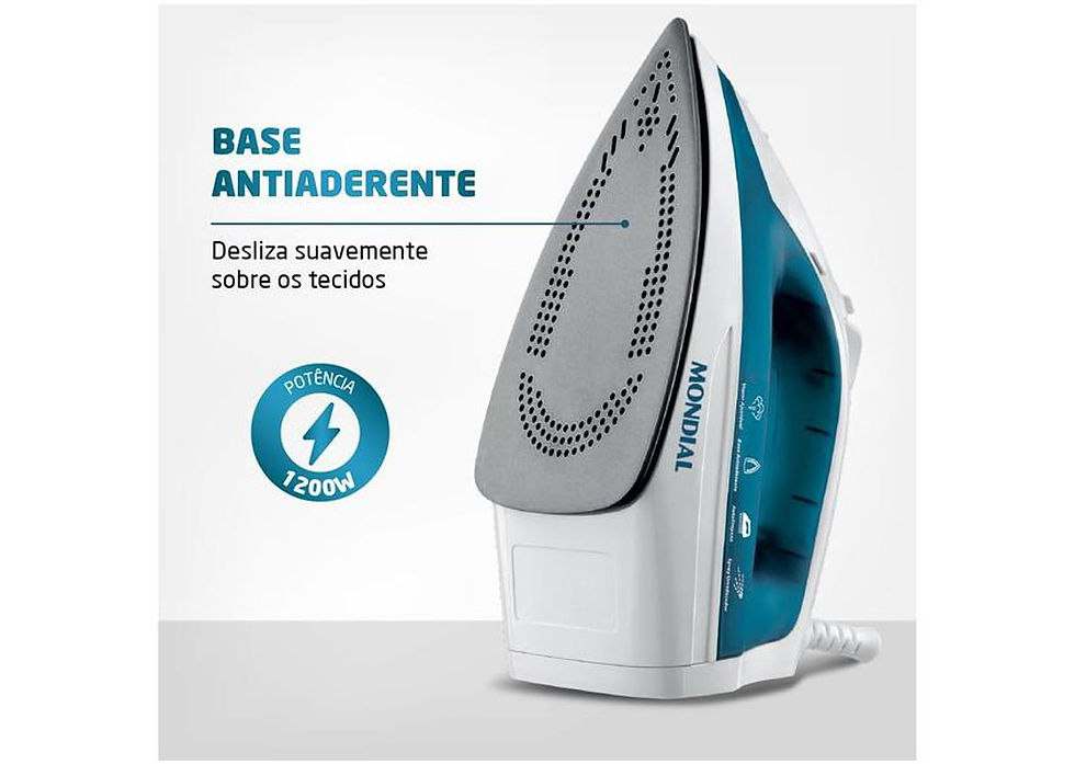 Miniatura: Ferro de Passar Roupa a Vapor - Mondial F-32 Branco e Azul