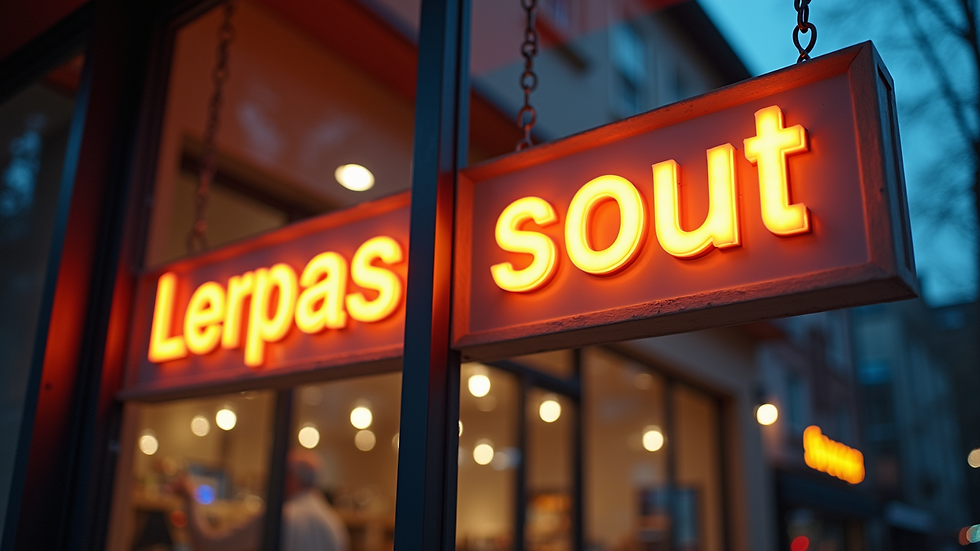 Close-up view of a large illuminated sign being installed on a storefront
