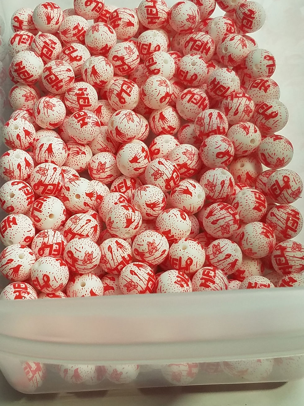 Thumbnail: 15MM SKULL & HORROR PRINTED SILICONE BEADS - SET OF 2 - MULTIPLE STYLES