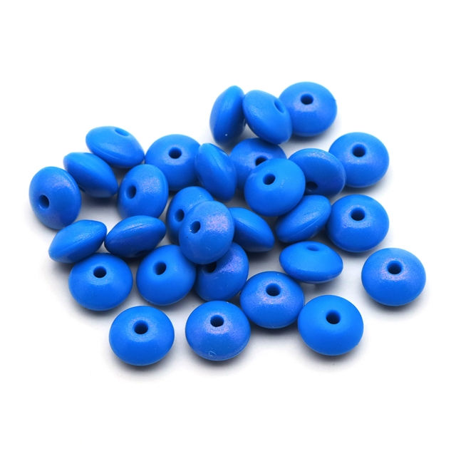 Thumbnail: 12MM AB GLITTER LINTIL SILICONE BEADS - SET OF 6 - MULTIPLE COLORS