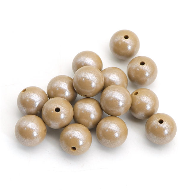 Thumbnail: 15MM PEARLIZED SILICONE BEADS - BROWNS & BEIGES - SET OF 2 - MULTIPLE COLORS