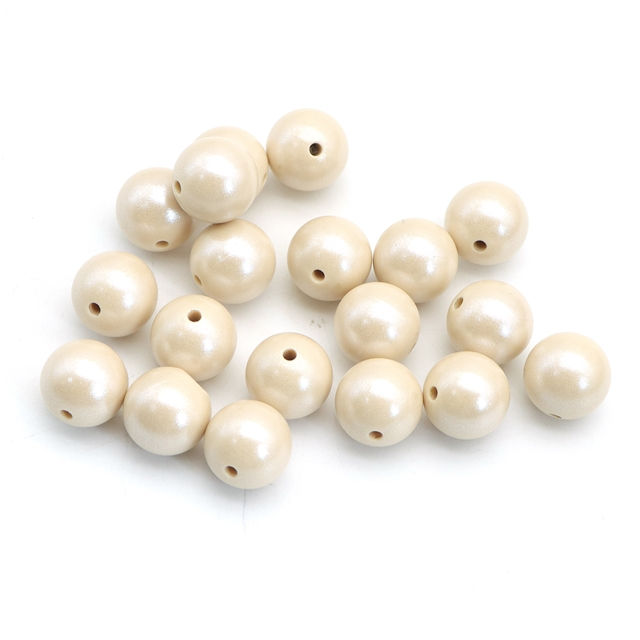 Thumbnail: 15MM PEARLIZED SILICONE BEADS - NEUTRAL COLORS - SET OF 2 - MULTIPLE COLORS