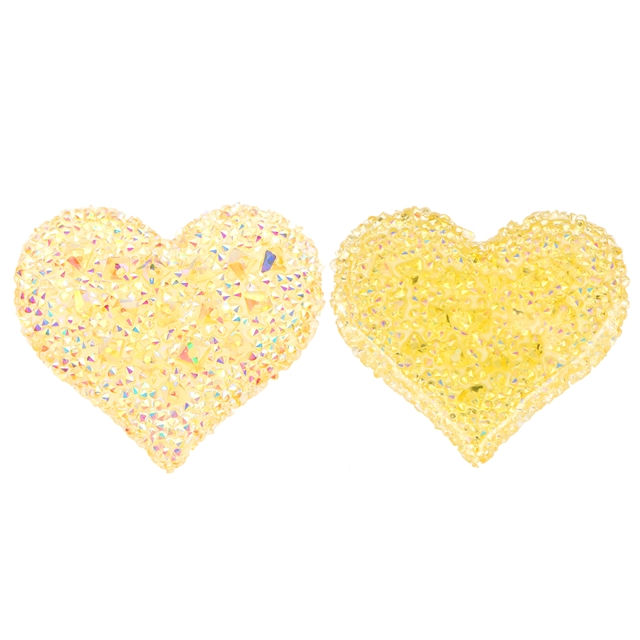 Thumbnail: LARGE SUGAR HEART ACRYLIC FLAT BACK RESIN - MULTIPLE COLORS