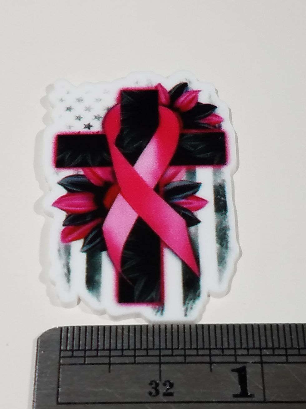 Thumbnail: BREAST CANCER AWARENESS FLAT BACK ACRYLIC RESIN - MULTIPLE STYLES