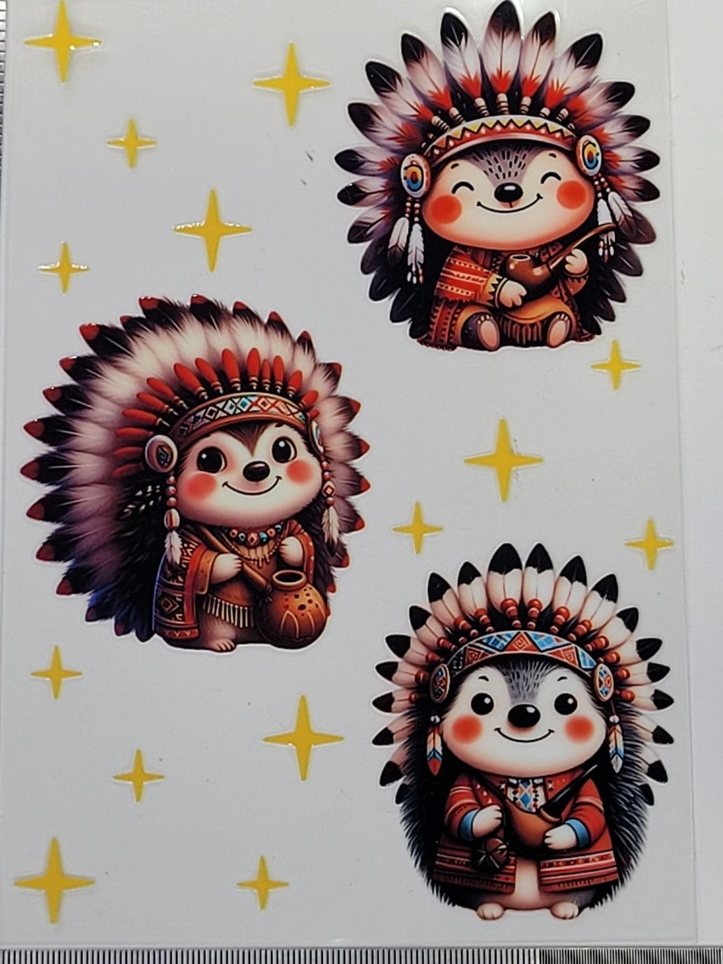 NATIVE AMERICAN PORCUPINE / HEDGEHOG A6 NOTEBOOK WRAP UV-DTF STICKER