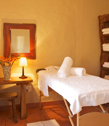 Massage room at Horizon's Lodge in South Africa.