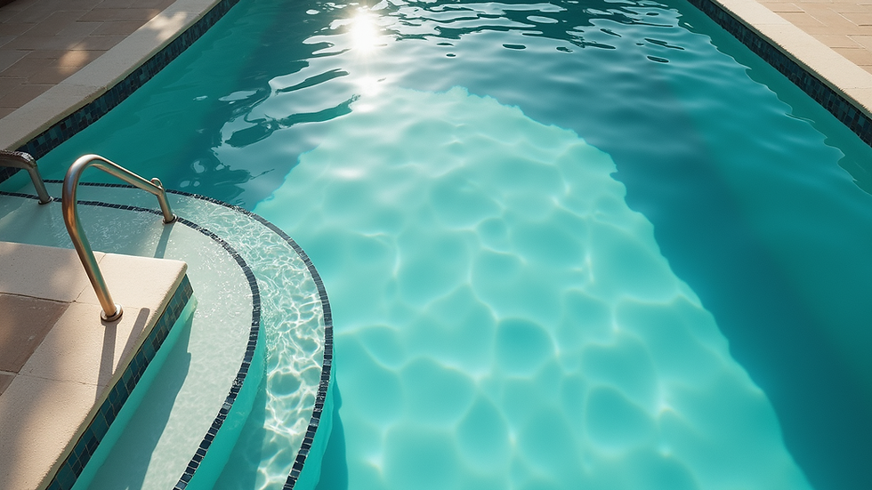 High angle view of a pool with clear water