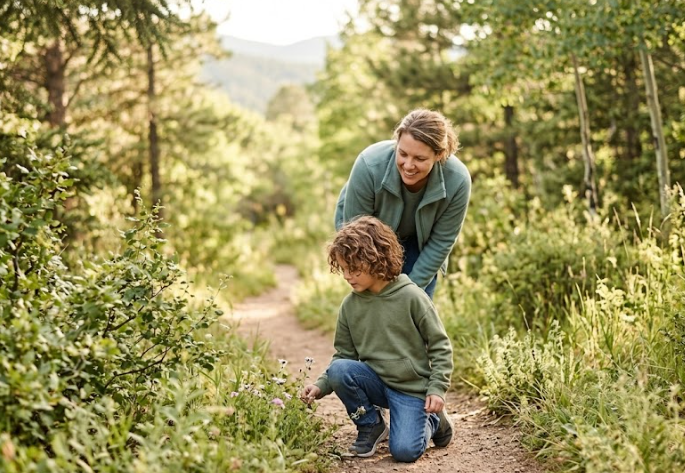 Parent having supportive conversation with neurodivergent child about autism or ADHD diagnosis at Gather and Grow Therapy Broomfield Colorado