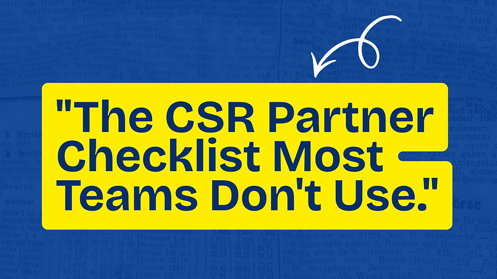 What to Look for in a CSR Implementation Partner in India: A 30-Point Evaluation Framework (2026 Guide)