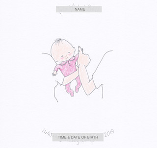 New baby girl custom illustration