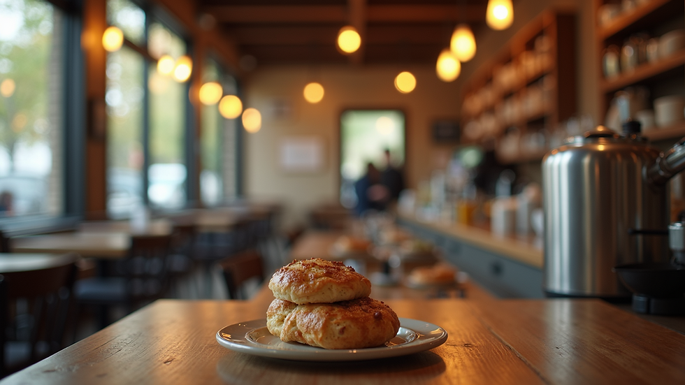 Eye-level view of a quaint café in Boulder bustling with the sweet aromas of coffee and pastries