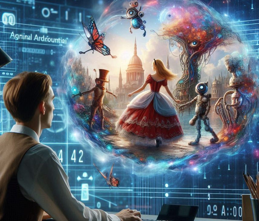 Chasing the AI White Rabbit: Wonderland Reimagined in a Digital Dreamscape