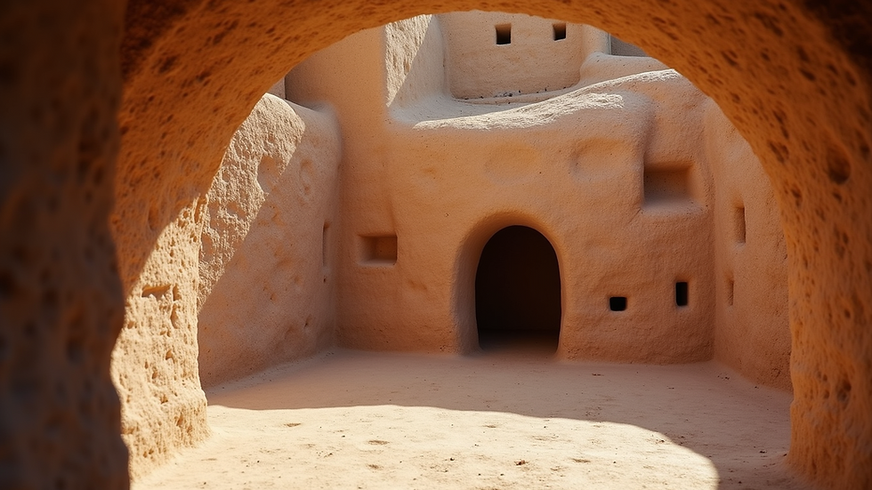 Close-up view of the intricate design of a Pueblo kiva
